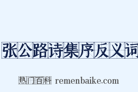 张公路诗集序反义词是什么意思的图片